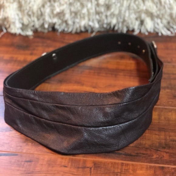 Vintage Brown BoHo Hippie Steampunk CHIC Wide Suede LEATHER Waist Belt S / M… main image 4